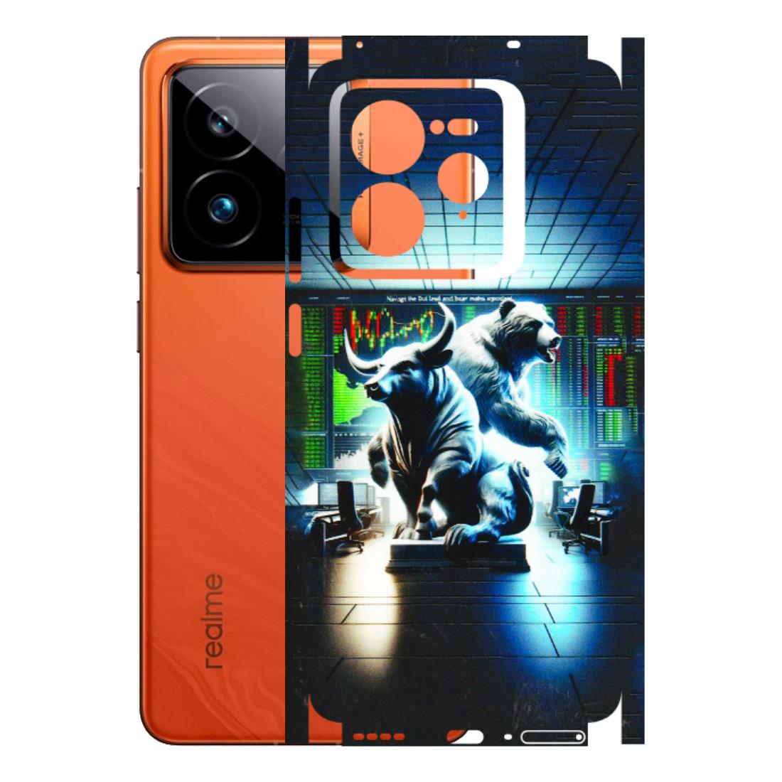 Realme Phone Skins (All Models) - Stock Market Sensex Bear vs Bulls - 3D Embossed Finish (L-15) Realme GT7 Pro 5G
