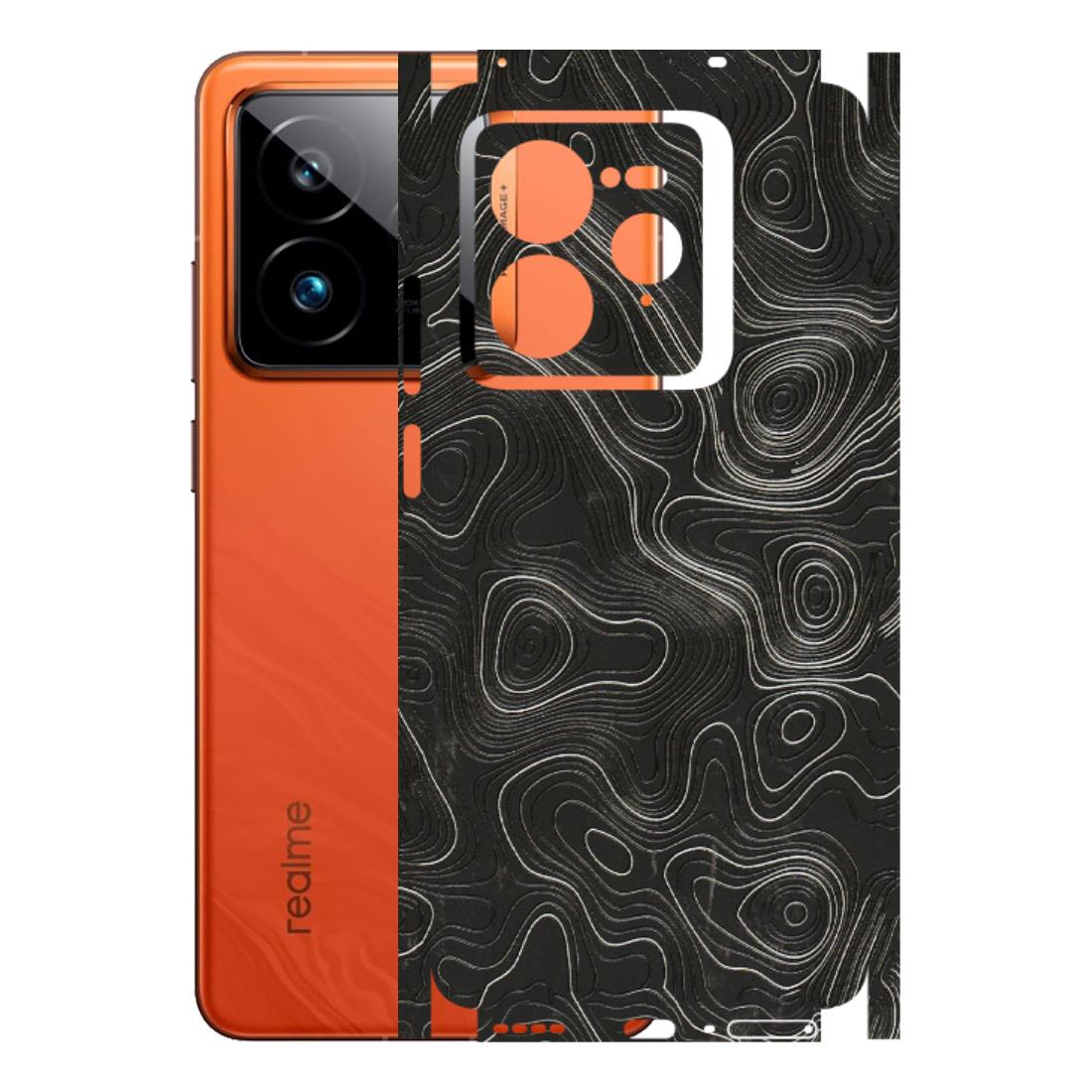 Realme Phone Skins (All Models) - Abstract White Line Map - 3D Embossed Finish (L-269) Realme GT7 Pro 5G
