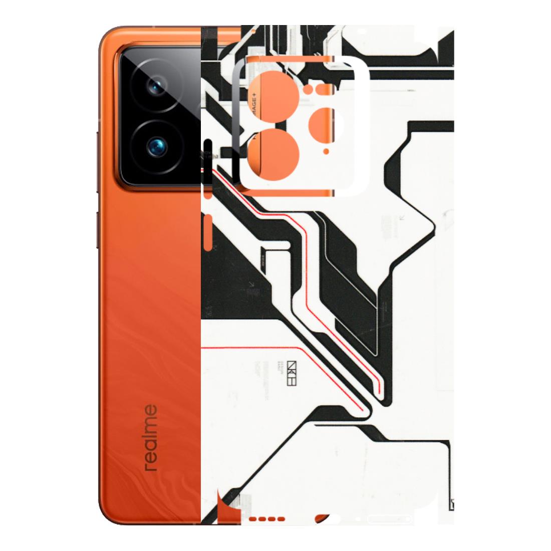 Realme Phone Skins (All Models) - White Techy Logo - 3D Embossed Finish (L-312) Realme GT7 Pro 5G