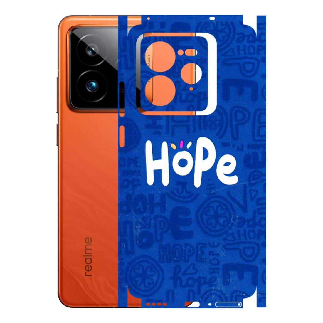 Realme Phone Skins (All Models) - Hope Doodles Blue - 3D Embossed Finish (L-43) Realme GT7 Pro 5G