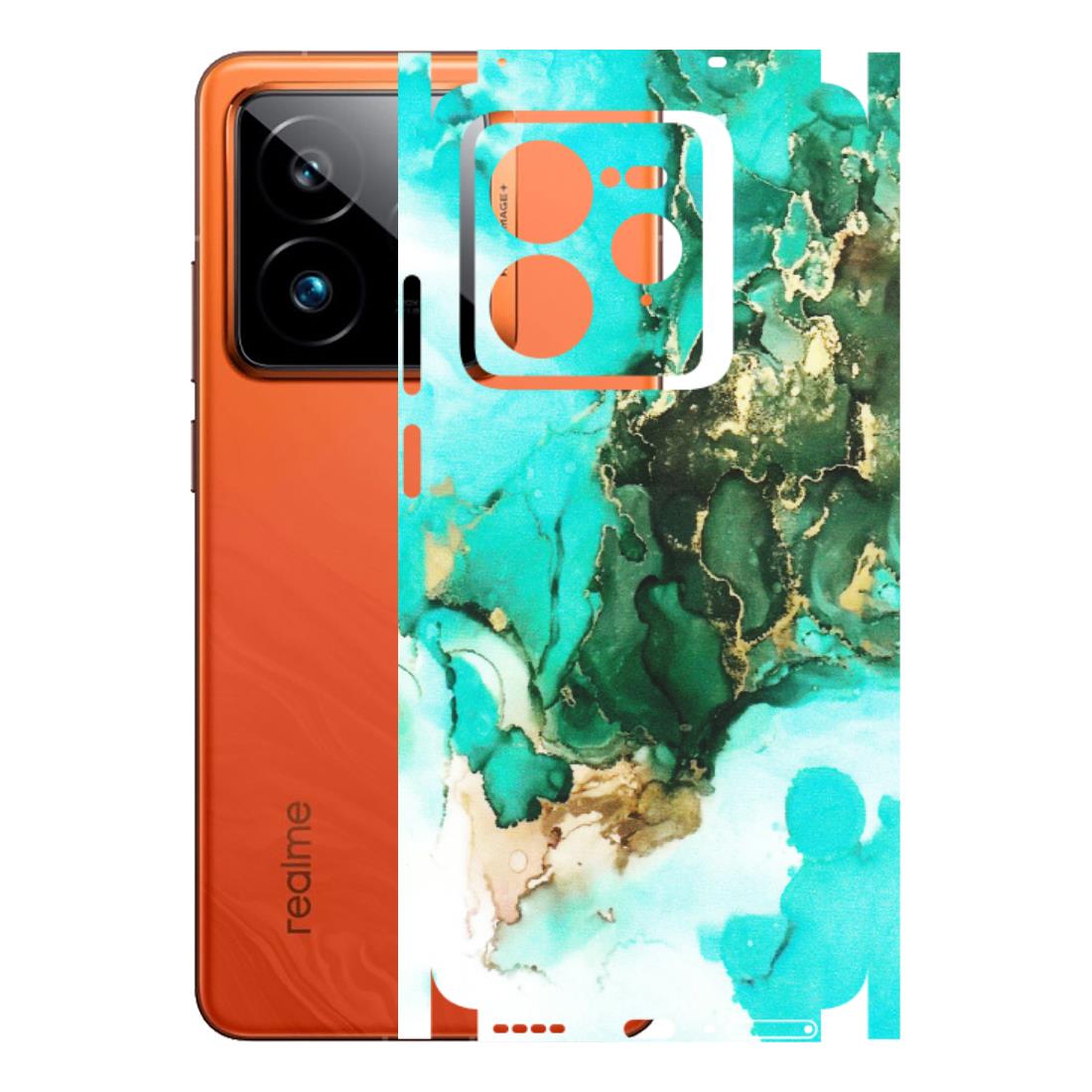 Realme Phone Skins (All Models) - The Blue Gold Marble - Matte Finish (M-124) Realme GT7 Pro 5G