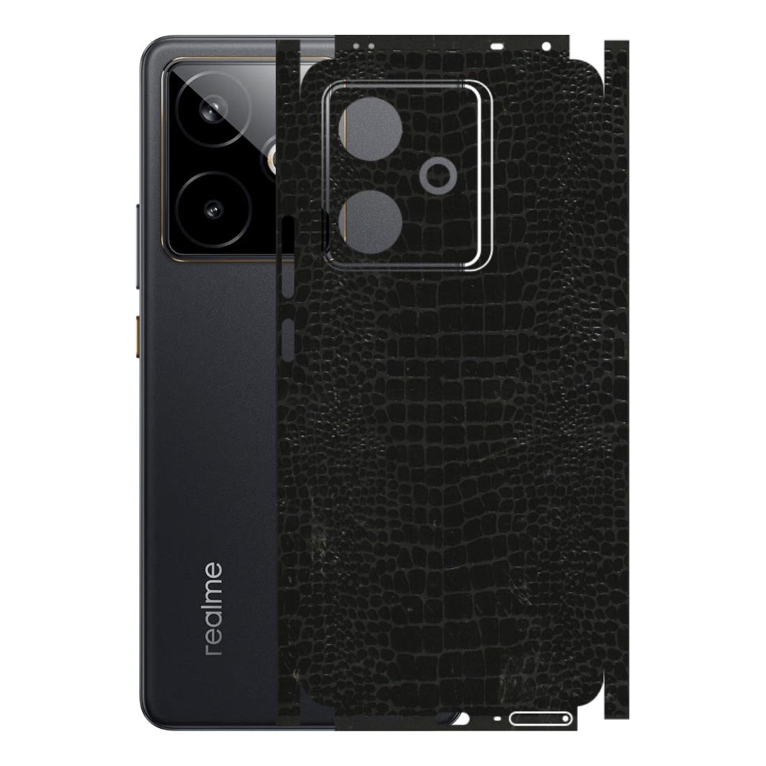 Realme Phone Skins (All Models) - Snake Leather Black - 3D Embossed Finish (L-107) Realme GT 7T 5G