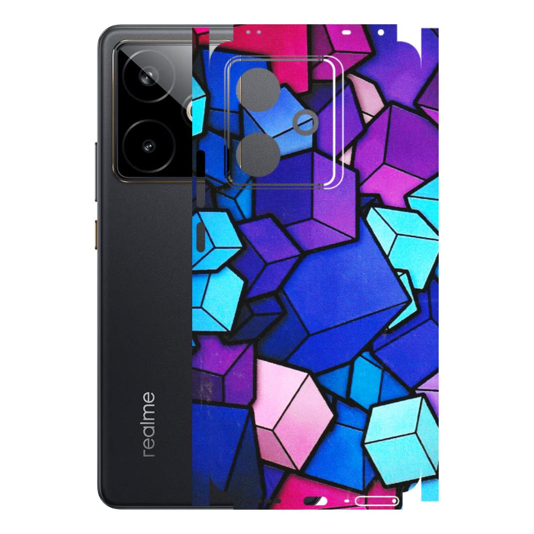 Realme Phone Skins (All Models) - Cube Doodle - 3D Embossed Finish (L-141) Realme GT 7T 5G