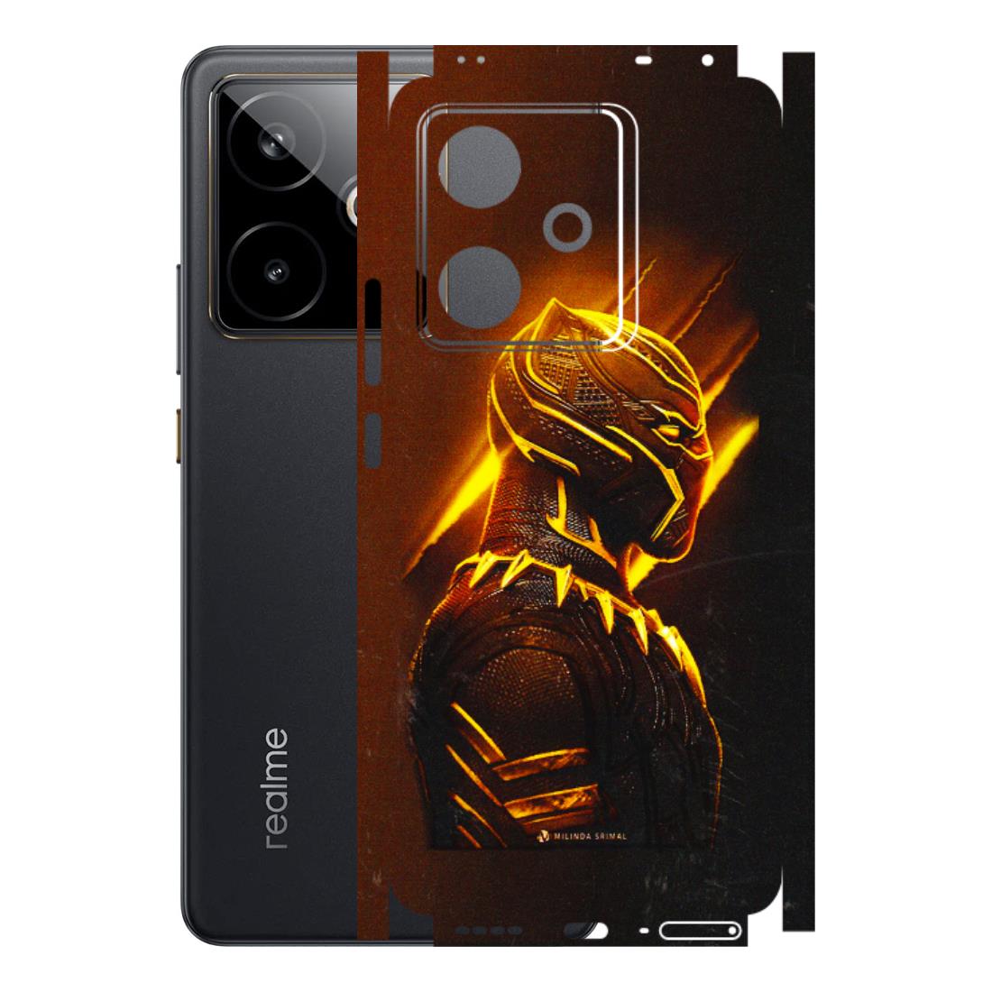 Realme Phone Skins (All Models) - Gold Black Panther - 3D Embossed Finish (L-181) Realme GT 7T 5G