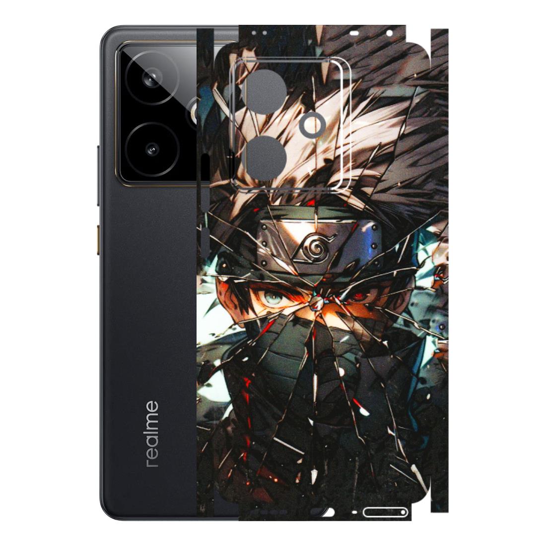 Realme Phone Skins (All Models) - Kakashi Shattered Glass Effect - 3D Embossed Finish (L-237) Realme GT 7T 5G