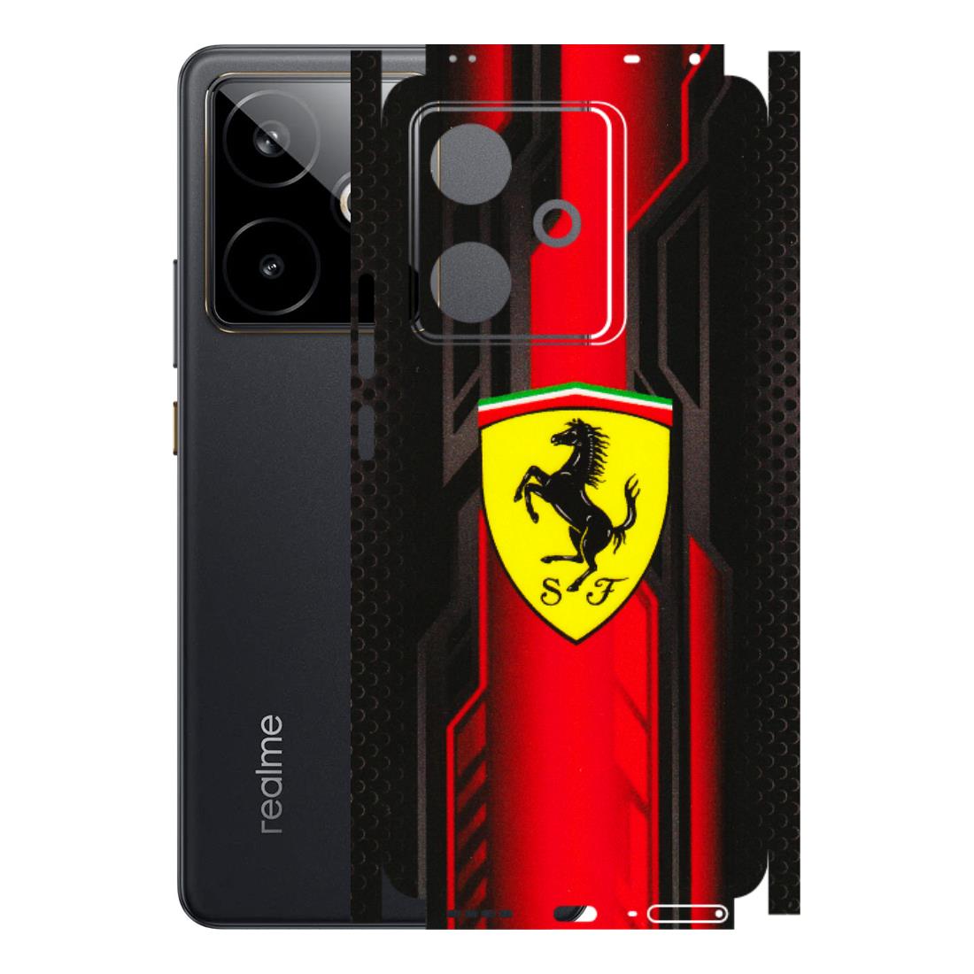 Realme Phone Skins (All Models) - Black Ferrari Logo - 3D Embossed Finish (L-253) Realme GT 7T 5G