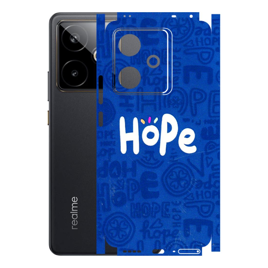 Realme Phone Skins (All Models) - Hope Doodles Blue - 3D Embossed Finish (L-43) Realme GT 7T 5G
