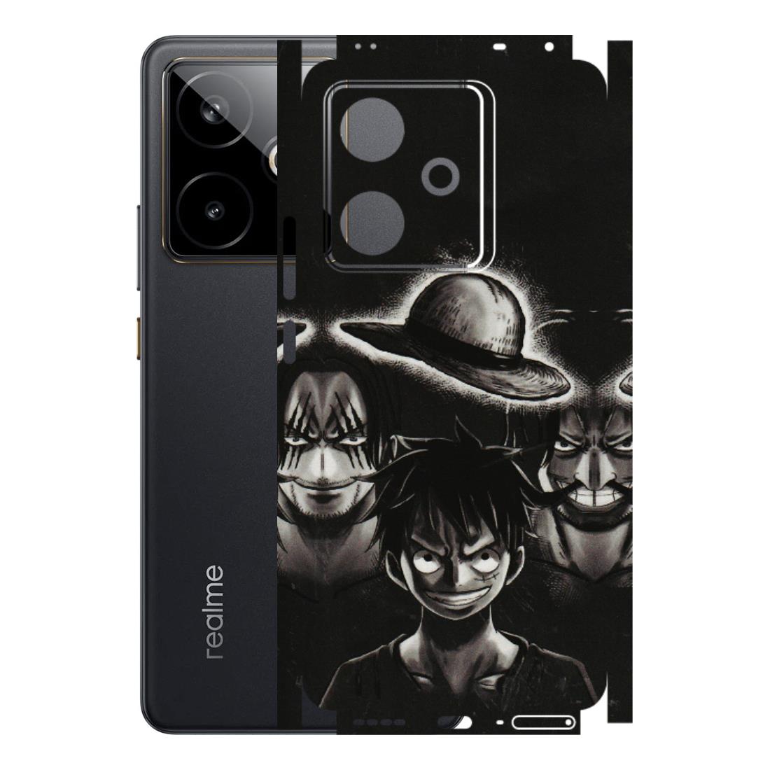 Realme Phone Skins (All Models) - Black Luffy Hat - 3D Embossed Finish (L-57) Realme GT 7T 5G