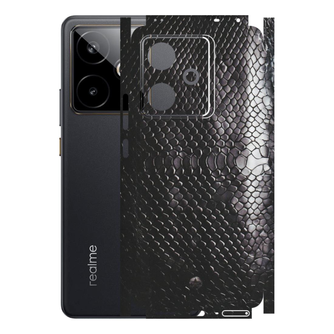 Realme Phone Skins (All Models) - Black Snack Leather - Matte Finish (M-147) Realme GT 7T 5G