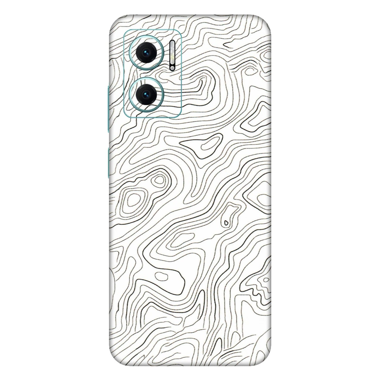 Xiaomi Redmi Phone Skins (All Models) - White Black Swirls - 3D Embossed Finish (L-219) Mi 10 5G