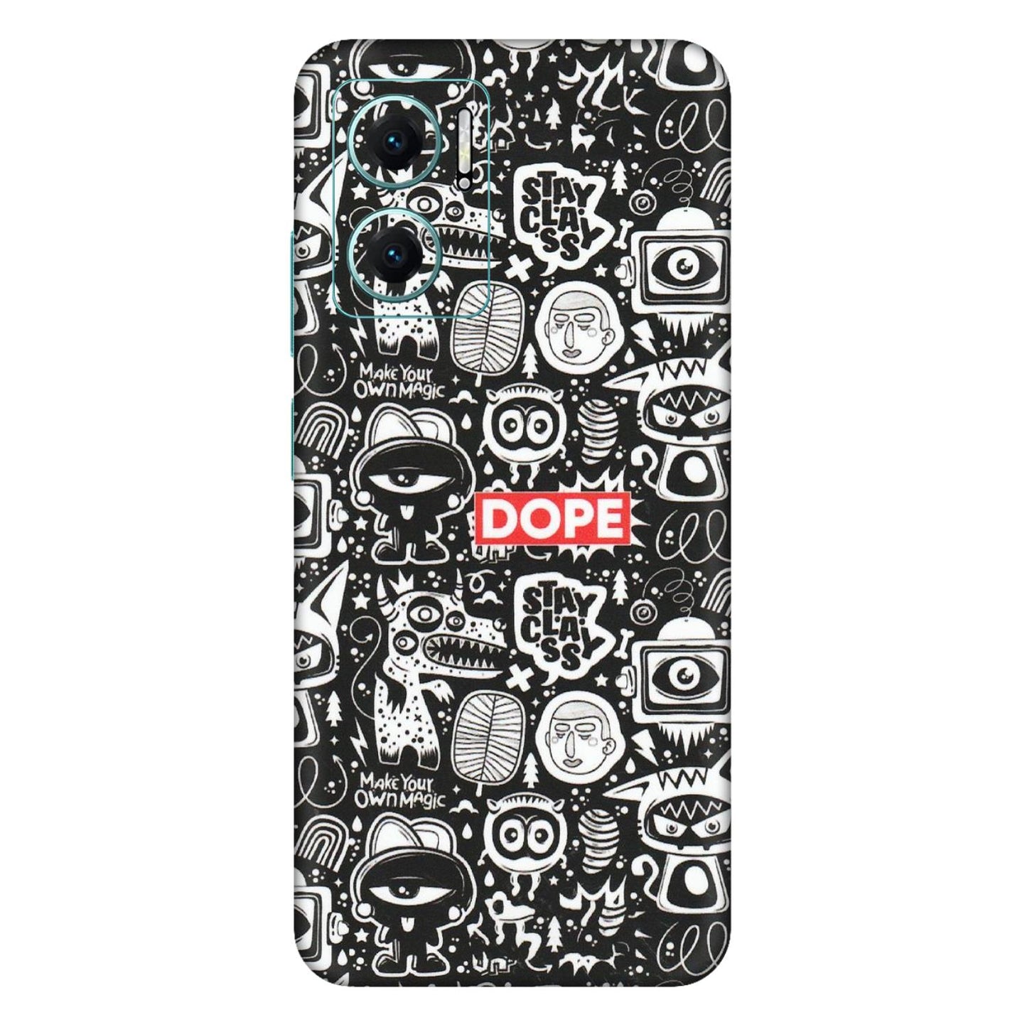 Xiaomi Redmi Phone Skins (All Models) - Dope Stay Classy Black Doodles - Matte Finish (M-126) Mi 10 5G