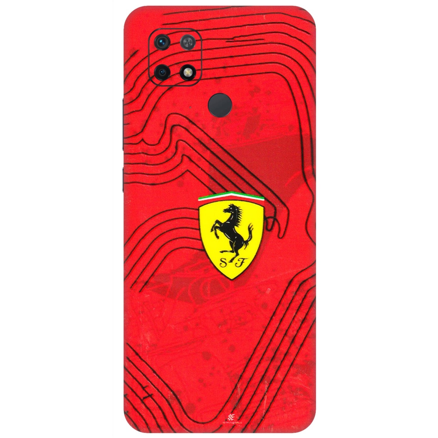 Xiaomi Redmi Phone Skins (All Models) - Red Ferrari Logo Stylish - 3D Embossed Finish (L-238) Redmi 10