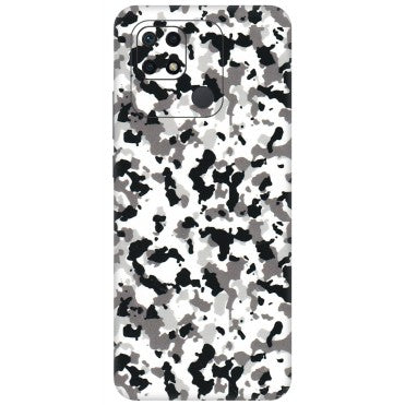 Xiaomi Redmi Phone Skins (All Models) - White Black Camouflage - 3D Embossed Finish (L-18) Redmi 10 Power