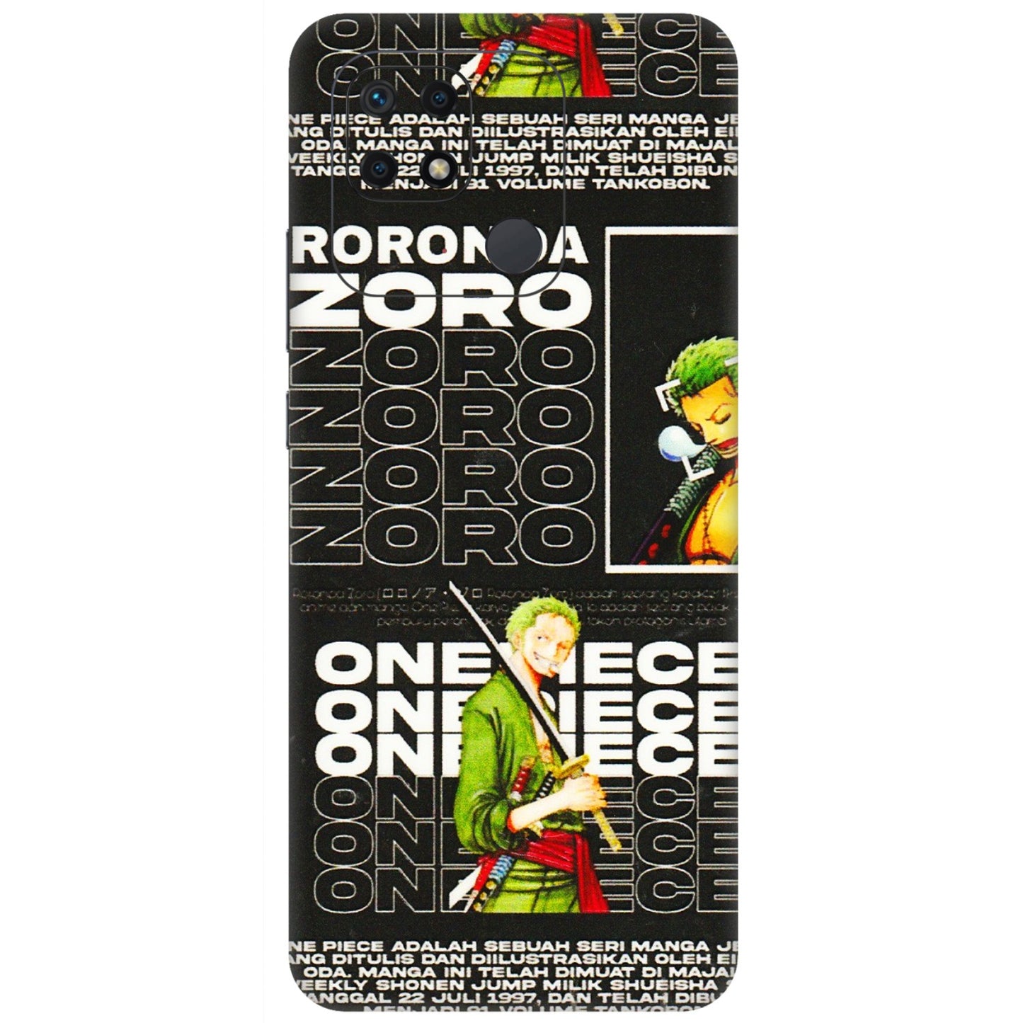 Xiaomi Redmi Phone Skins (All Models) - One Piece Zoro - 3D Embossed Finish (L-250) Redmi 10 Power