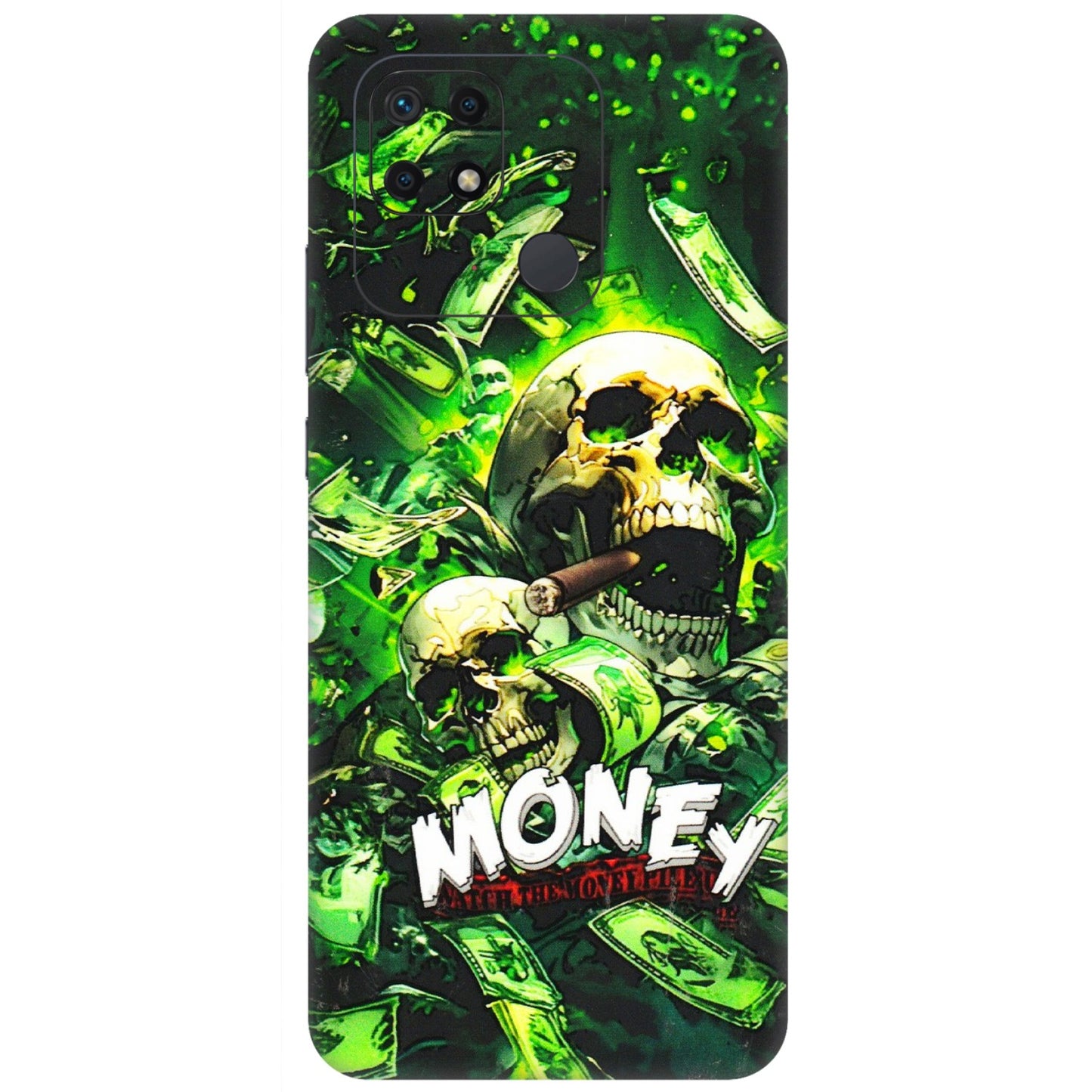 Xiaomi Redmi Phone Skins (All Models) - Skull Money - 3D Embossed Finish (L-303) Redmi 10 Power