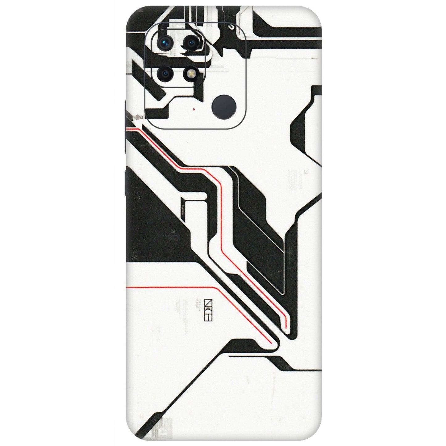 Xiaomi Redmi Phone Skins (All Models) - White Techy Logo - 3D Embossed Finish (L-312) Redmi 10 Power