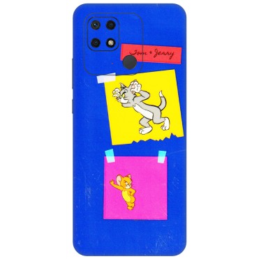 Xiaomi Redmi Phone Skins (All Models) - Tom N Jerry Sticky Notes - 3D Embossed Finish (L-88) Redmi 10 Power