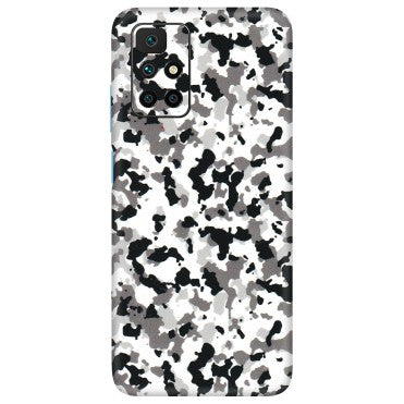 Xiaomi Redmi Phone Skins (All Models) - White Black Camouflage - 3D Embossed Finish (L-18) Redmi 10 Prime