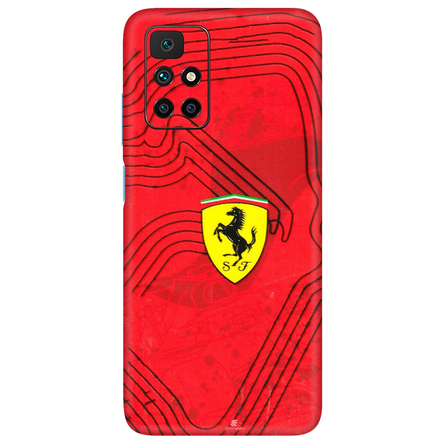 Xiaomi Redmi Phone Skins (All Models) - Red Ferrari Logo Stylish - 3D Embossed Finish (L-238) Redmi 10 Prime