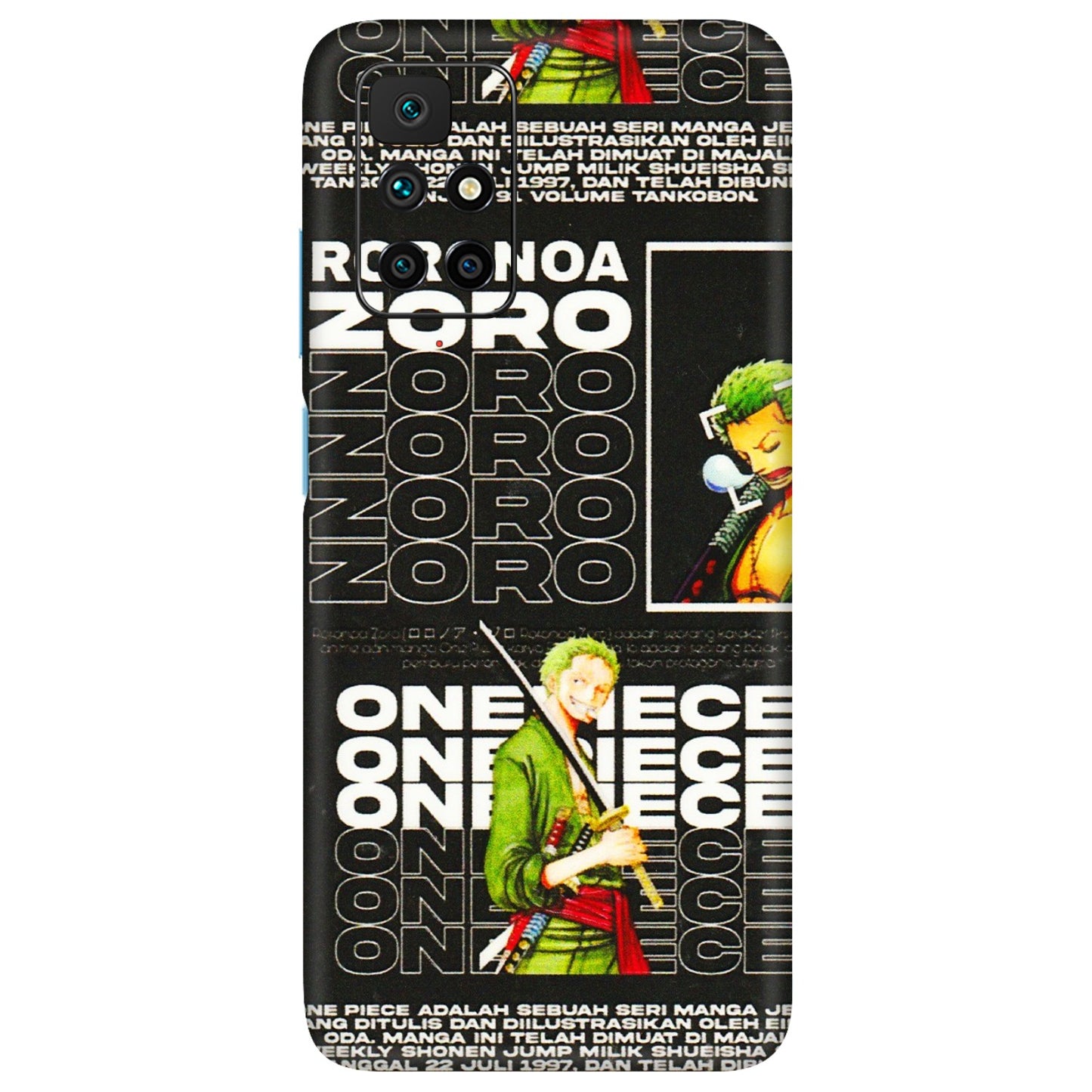 Xiaomi Redmi Phone Skins (All Models) - One Piece Zoro - 3D Embossed Finish (L-250) Redmi 10 Prime