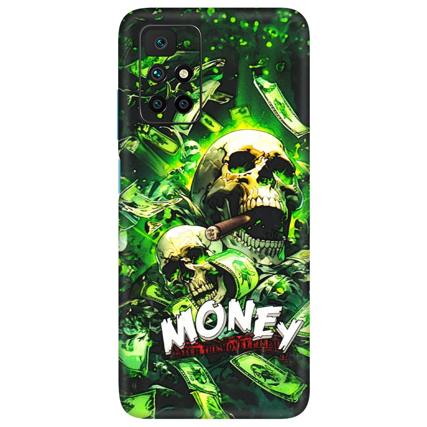 Xiaomi Redmi Phone Skins (All Models) - Skull Money - 3D Embossed Finish (L-303) Redmi 10 Prime