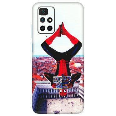 Xiaomi Redmi Phone Skins (All Models) - Spiderman Hanging - 3D Embossed Finish (L-53) Redmi 10 Prime