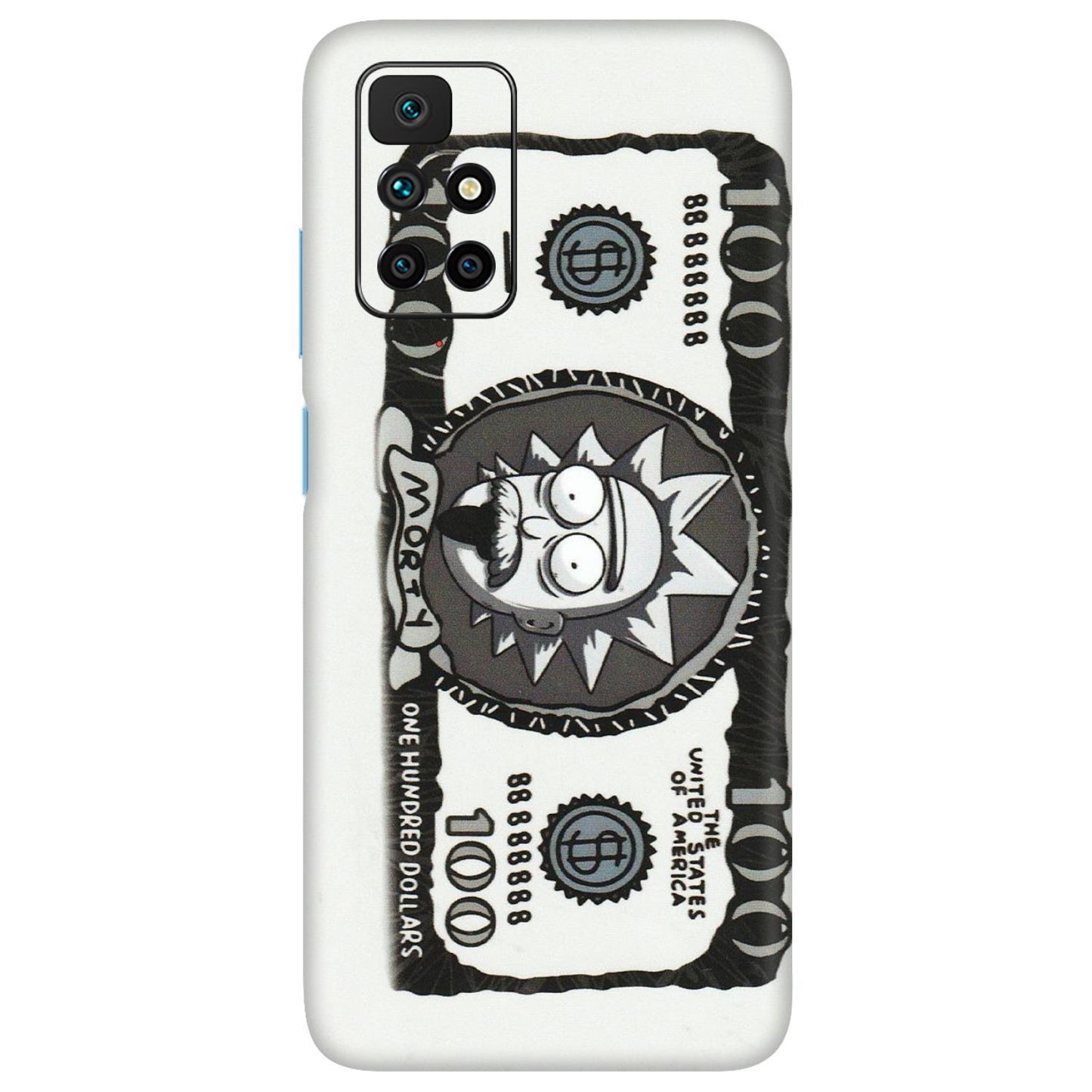 Xiaomi Redmi Phone Skins (All Models) - Rick And Morty Hundred Dollar Anime - Matte Finish (M-161) Redmi 10 Prime