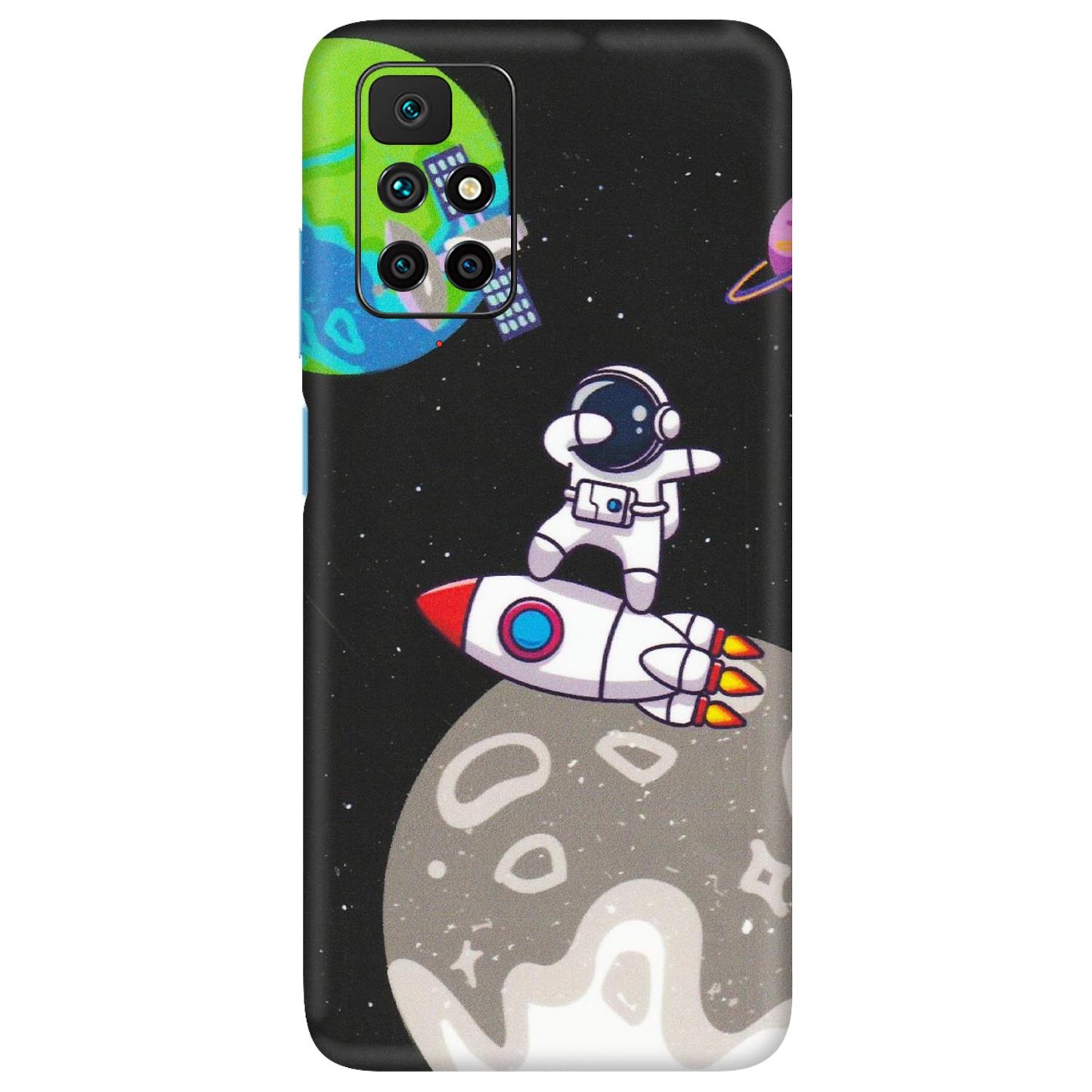 Xiaomi Redmi Phone Skins (All Models) - Astronaut Vibing Toon Running - Matte Finish (M-39) Redmi 10 Prime