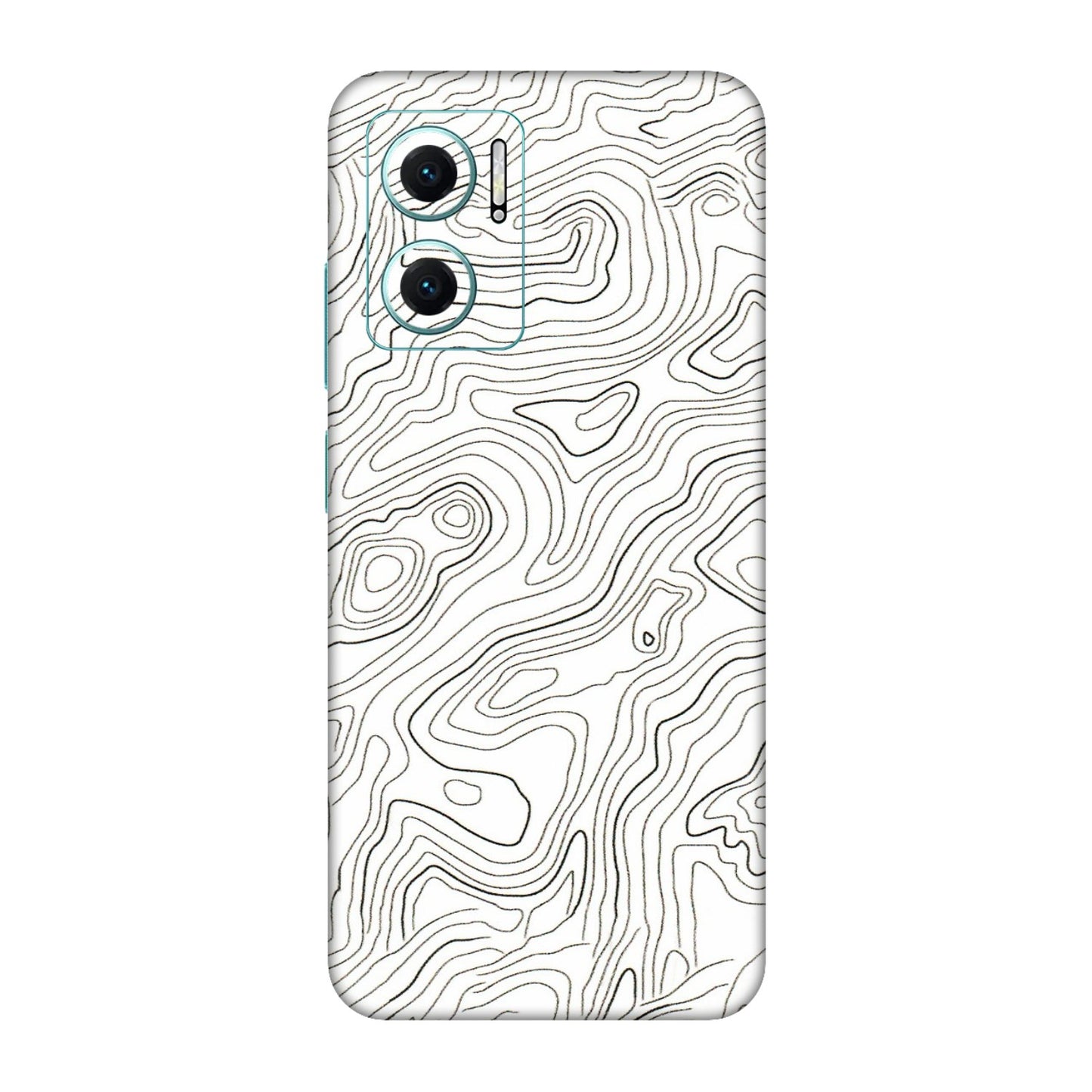 Xiaomi Redmi Phone Skins (All Models) - White Black Swirls - 3D Embossed Finish (L-219) Redmi 11 Prime 5G