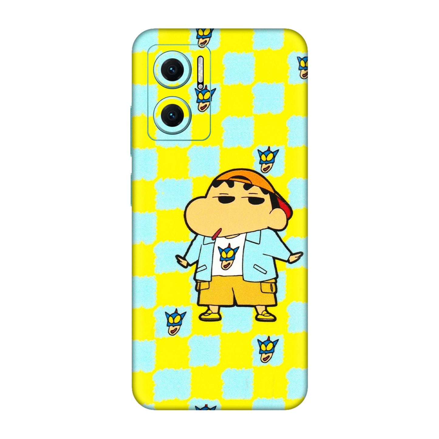 Xiaomi Redmi Phone Skins (All Models) - Yellow Blue Shinchan Cute - 3D Embossed Finish (L-221) Redmi 11 Prime 5G