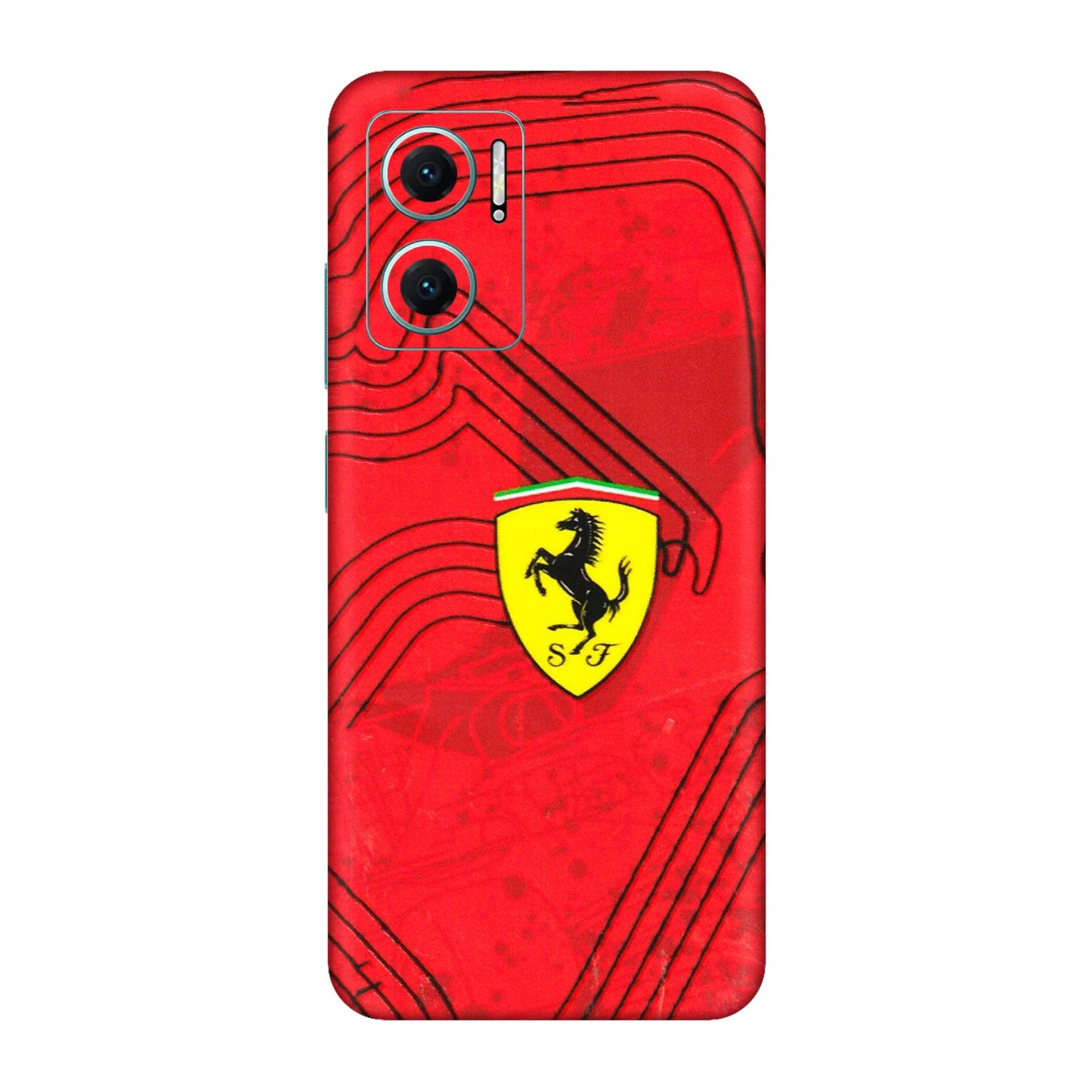 Xiaomi Redmi Phone Skins (All Models) - Red Ferrari Logo Stylish - 3D Embossed Finish (L-238) Redmi 11 Prime 5G