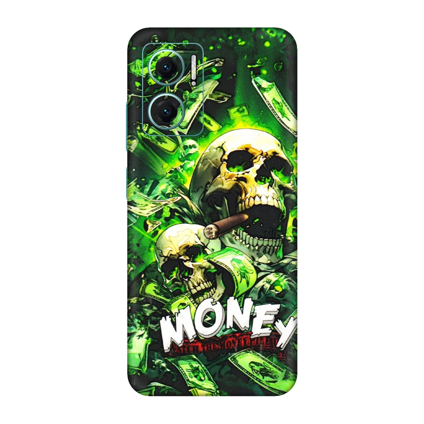 Xiaomi Redmi Phone Skins (All Models) - Skull Money - 3D Embossed Finish (L-303) Redmi 11 Prime 5G