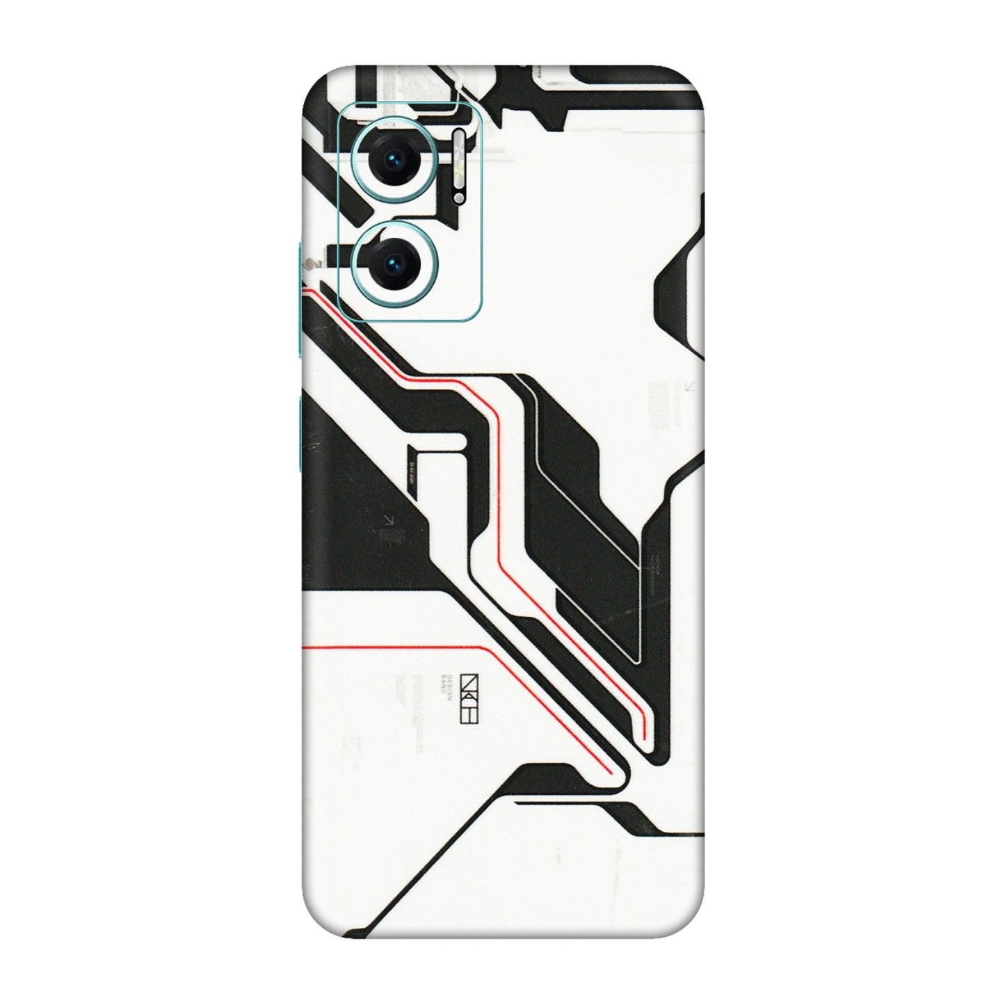 Xiaomi Redmi Phone Skins (All Models) - White Techy Logo - 3D Embossed Finish (L-312) Redmi 11 Prime 5G