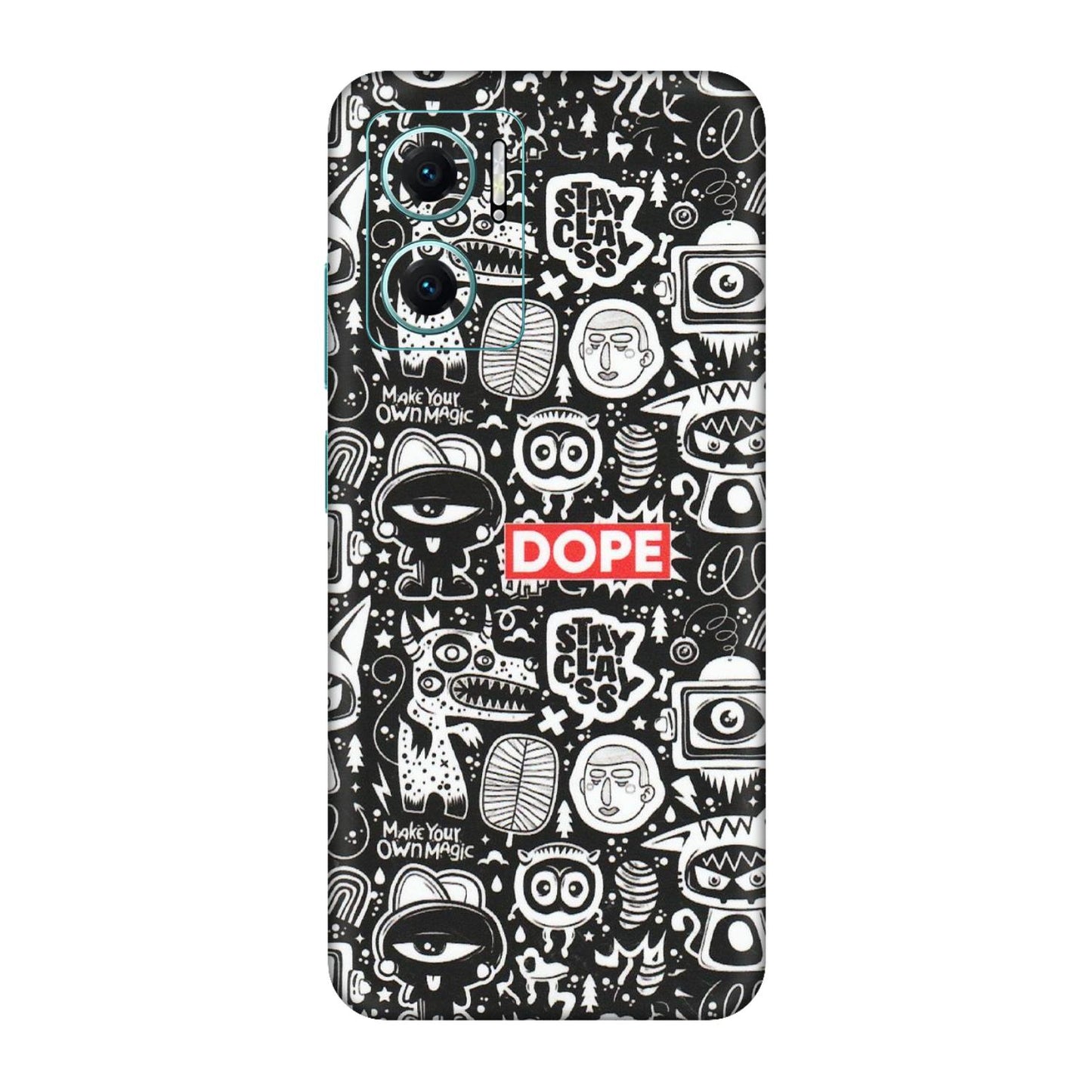 Xiaomi Redmi Phone Skins (All Models) - Dope Stay Classy Black Doodles - Matte Finish (M-126) Redmi 11 Prime 5G