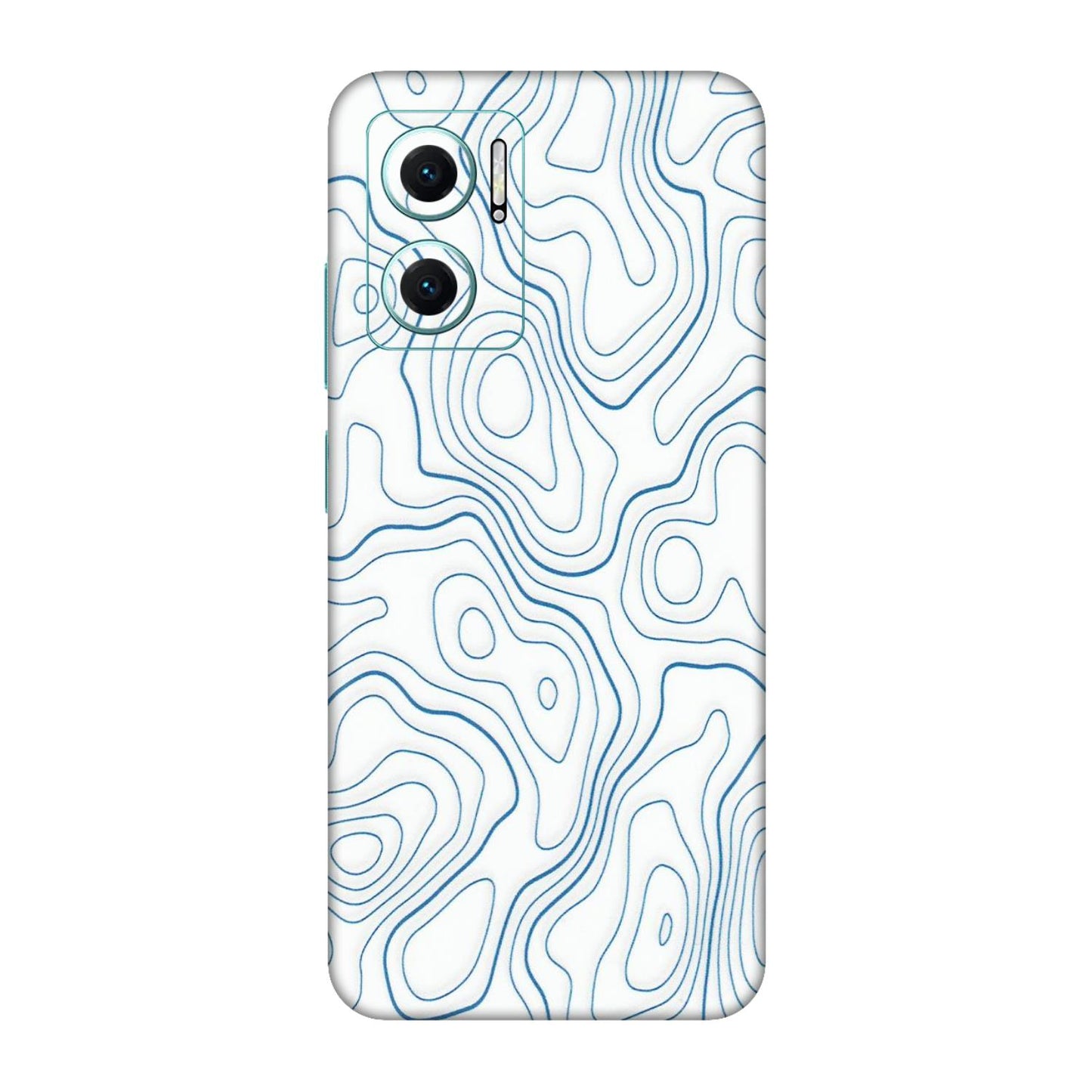 Xiaomi Redmi Phone Skins (All Models) - Blue And White Swirls - Matte Finish (M-139) Redmi 11 Prime 5G