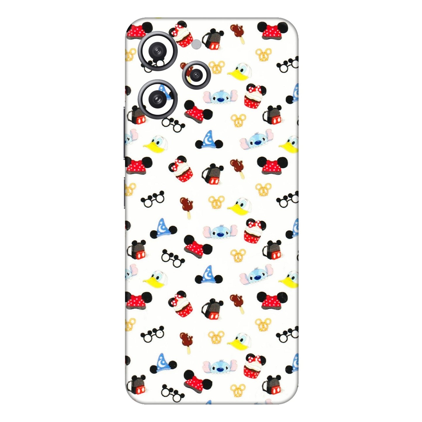 Xiaomi Redmi Phone Skins (All Models) - Minnie Mouse & Donald Doodles s - 3D Embossed Finish (L-194) Redmi 12 4G