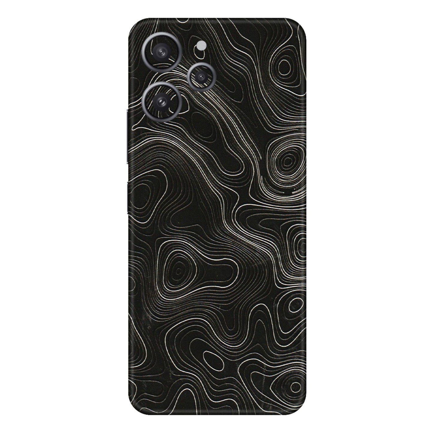 Xiaomi Redmi Phone Skins (All Models) - Black Swirl - 3D Embossed Finish (L-196) Redmi 12 4G