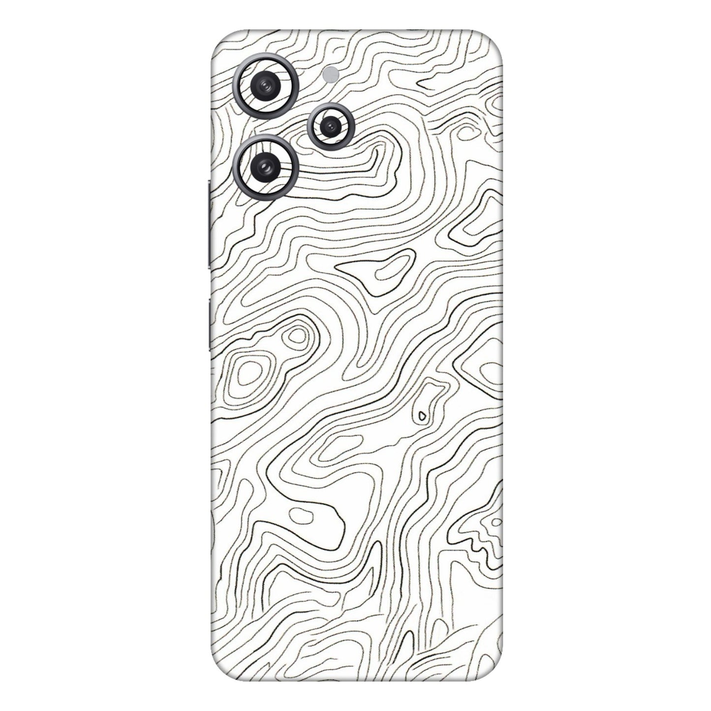 Xiaomi Redmi Phone Skins (All Models) - White Black Swirls - 3D Embossed Finish (L-219) Redmi 12 4G