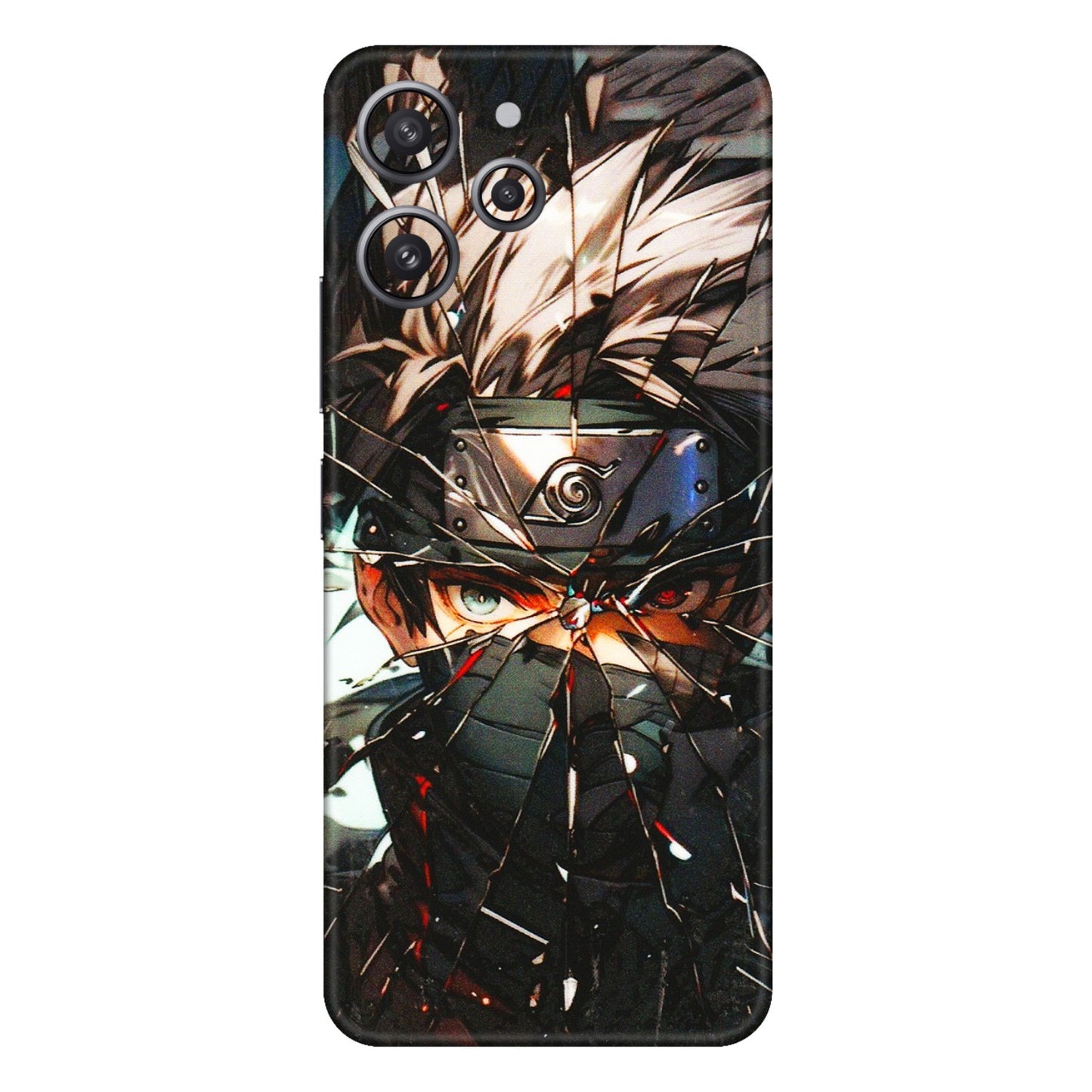 Xiaomi Redmi Phone Skins (All Models) - Kakashi Shattered Glass Effect - 3D Embossed Finish (L-237) Redmi 12 4G