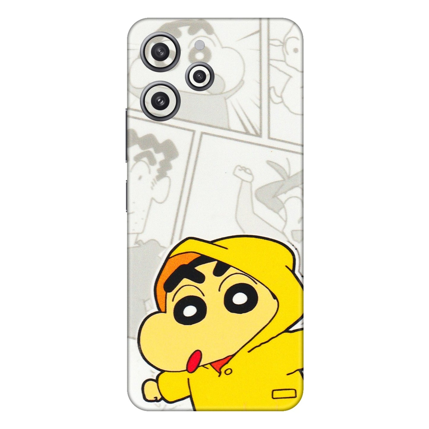 Xiaomi Redmi Phone Skins (All Models) - Yellow Shinchan Comic - 3D Embossed Finish (L-246) Redmi 12 4G