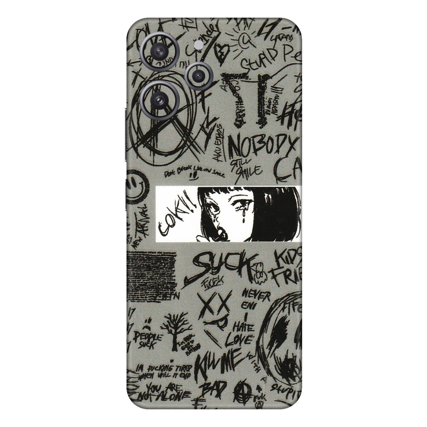 Xiaomi Redmi Phone Skins (All Models) - Never Have Love Anime - 3D Embossed Finish (L-260) Redmi 12 4G