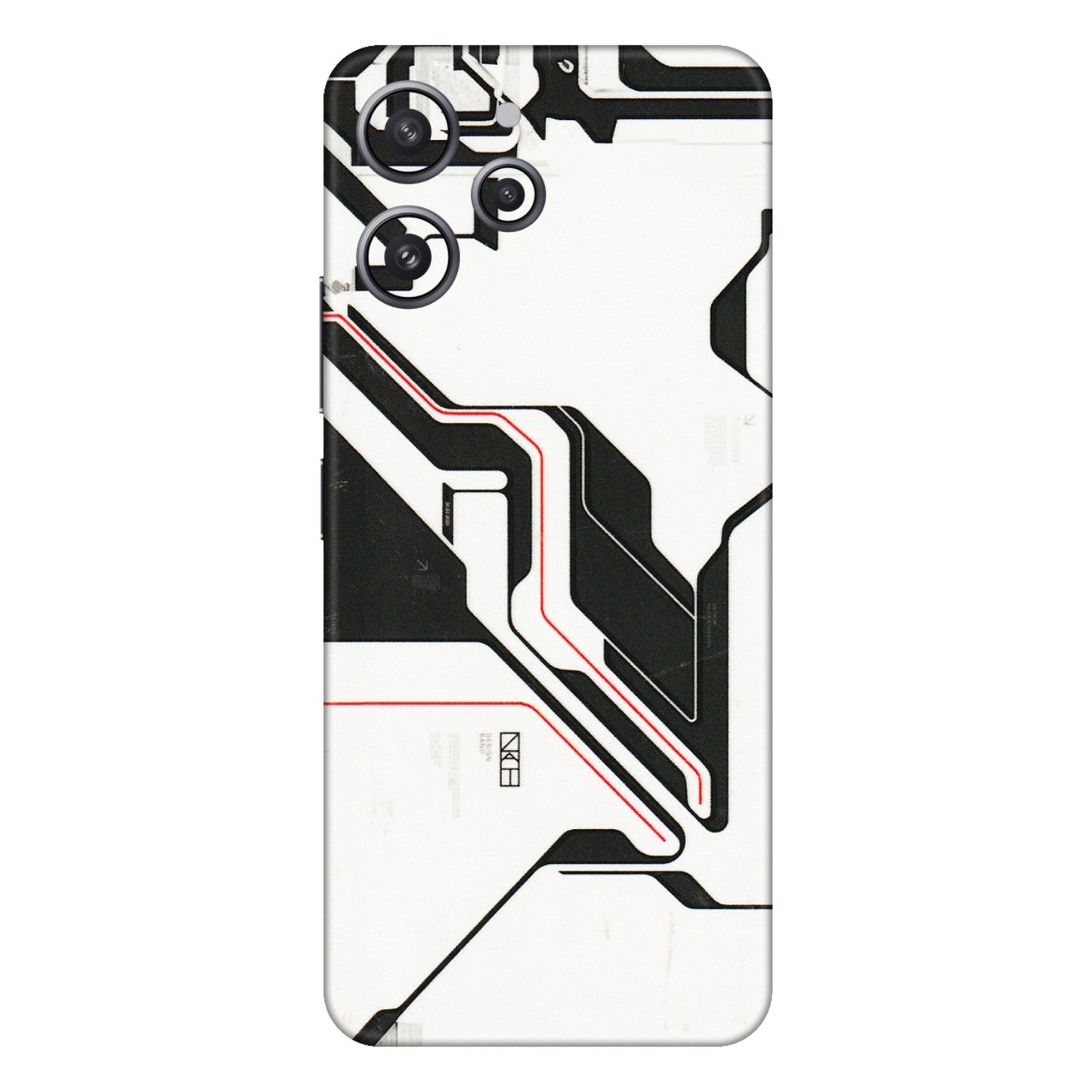 Xiaomi Redmi Phone Skins (All Models) - White Techy Logo - 3D Embossed Finish (L-312) Redmi 12 4G