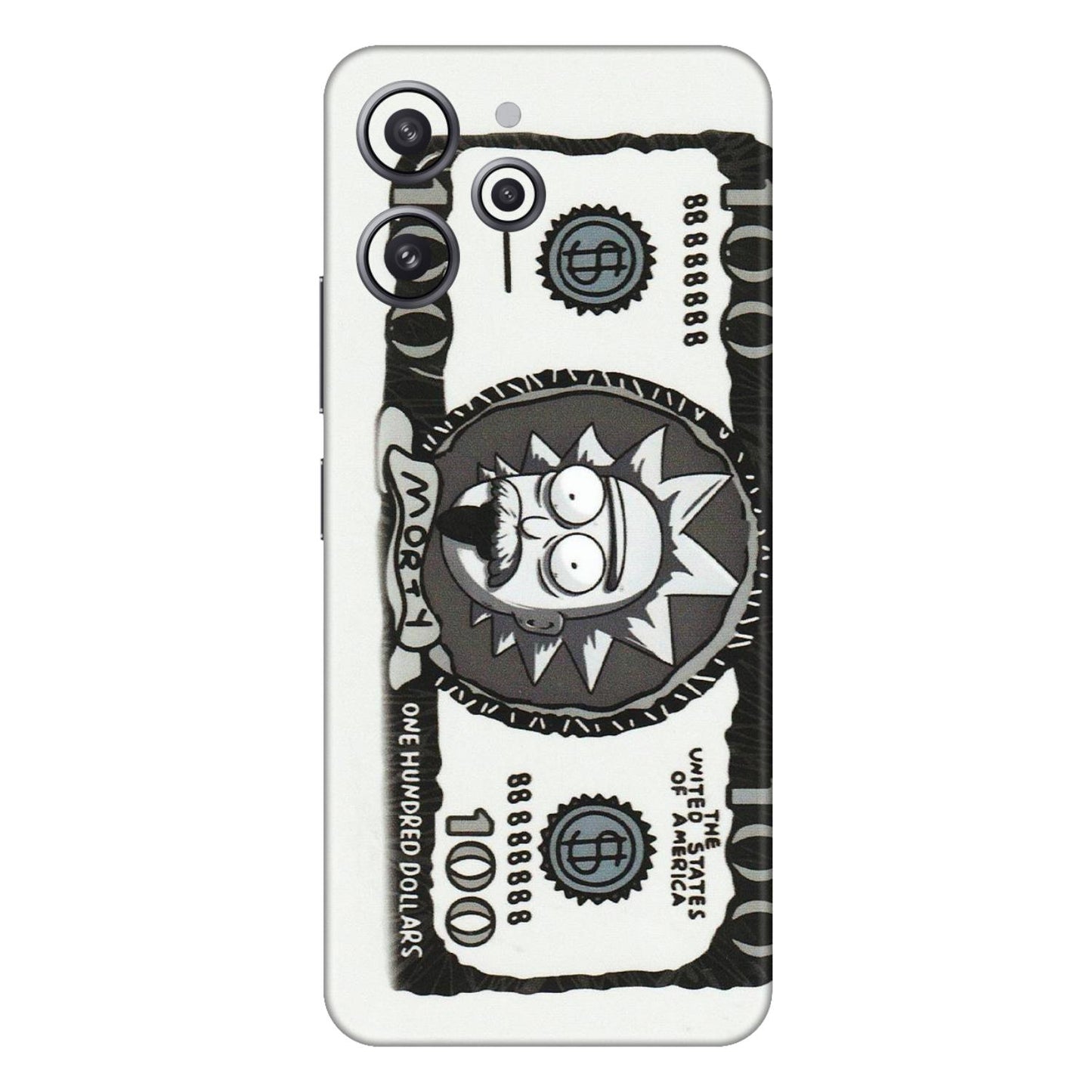 Xiaomi Redmi Phone Skins (All Models) - Rick And Morty Hundred Dollar Anime - Matte Finish (M-161) Redmi 12 4G