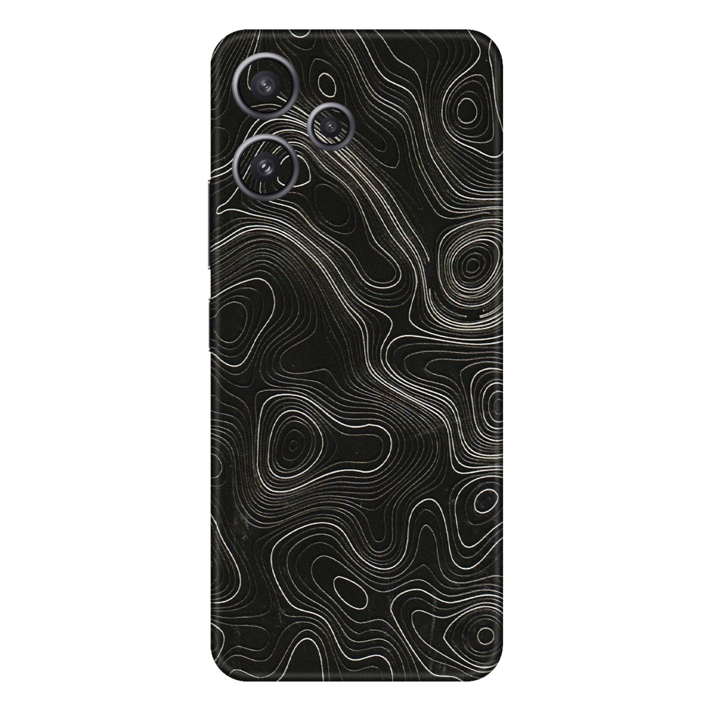 Xiaomi Redmi Phone Skins (All Models) - Black Swirl - 3D Embossed Finish (L-196) Redmi 12 5G