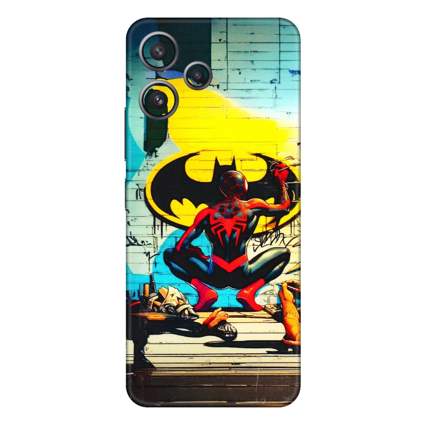 Xiaomi Redmi Phone Skins (All Models) - New Spiderman Bat Logo - 3D Embossed Finish (L-309) Redmi 12 5G