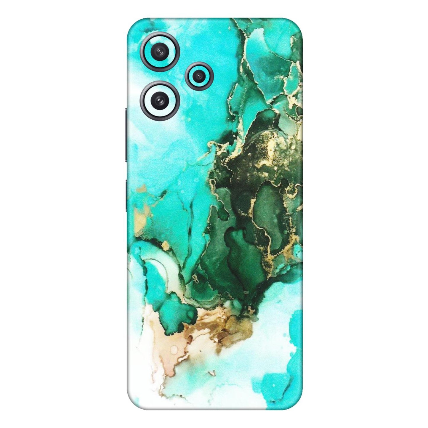 Xiaomi Redmi Phone Skins (All Models) - The Blue Gold Marble - Matte Finish (M-124) Redmi 12 5G