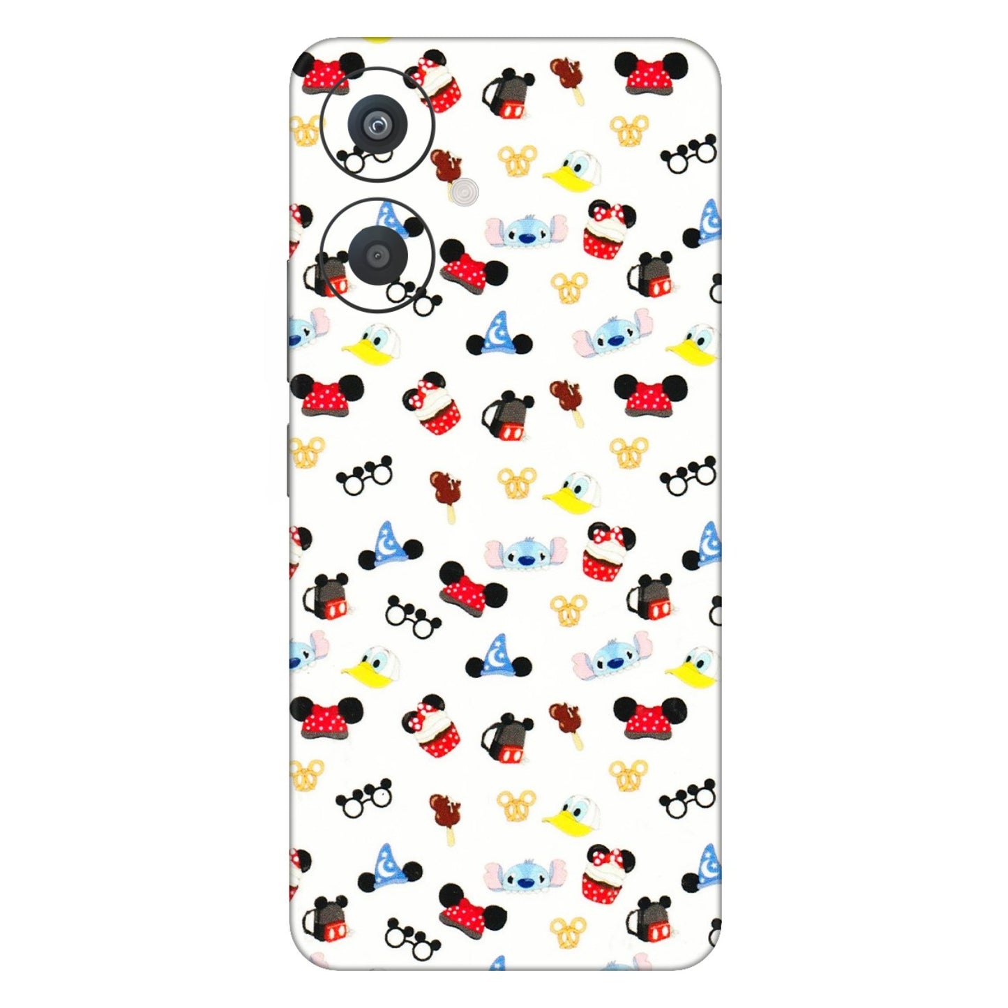 Xiaomi Redmi Phone Skins (All Models) - Minnie Mouse & Donald Doodles s - 3D Embossed Finish (L-194) Redmi 13C 5G