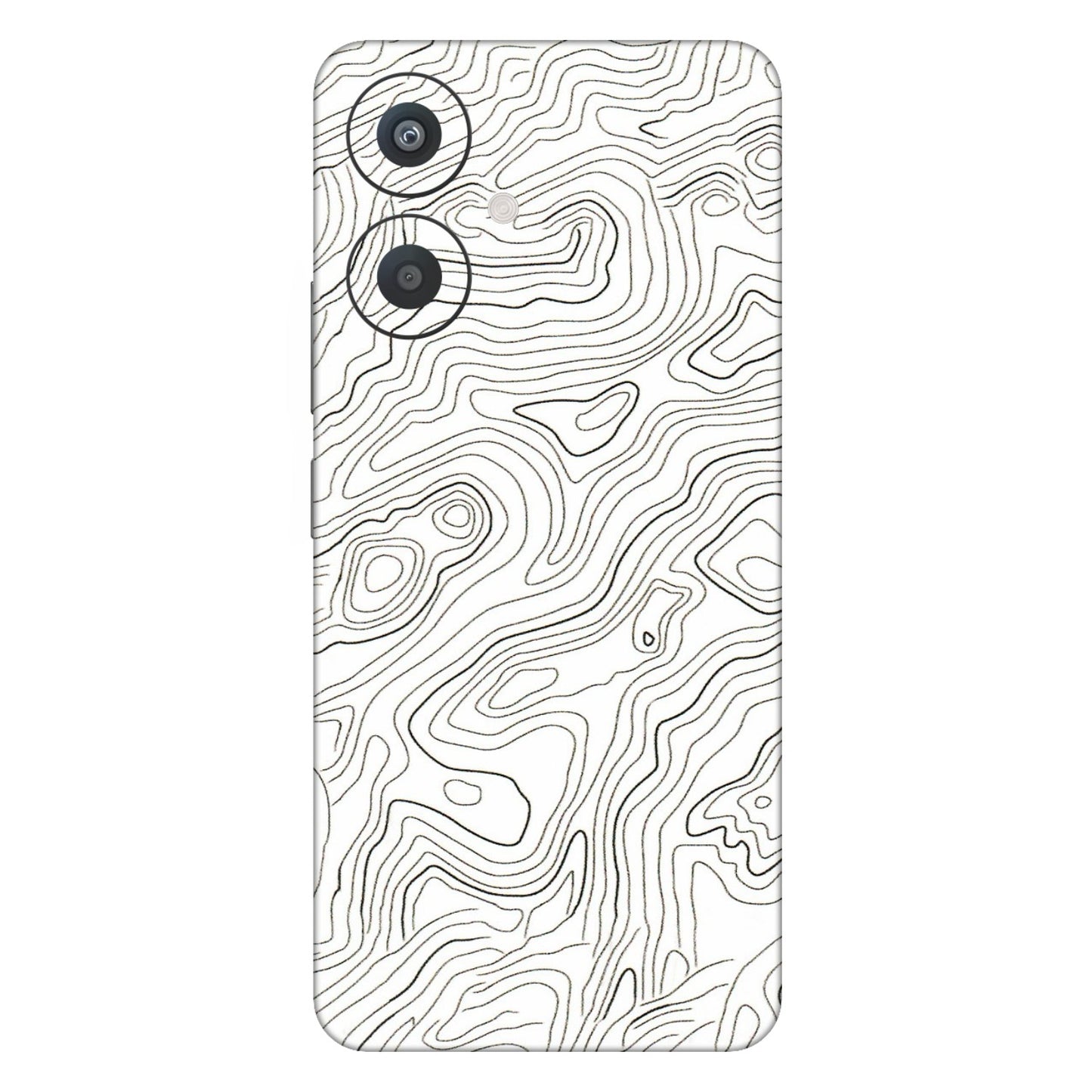 Xiaomi Redmi Phone Skins (All Models) - White Black Swirls - 3D Embossed Finish (L-219) Redmi 13C 5G