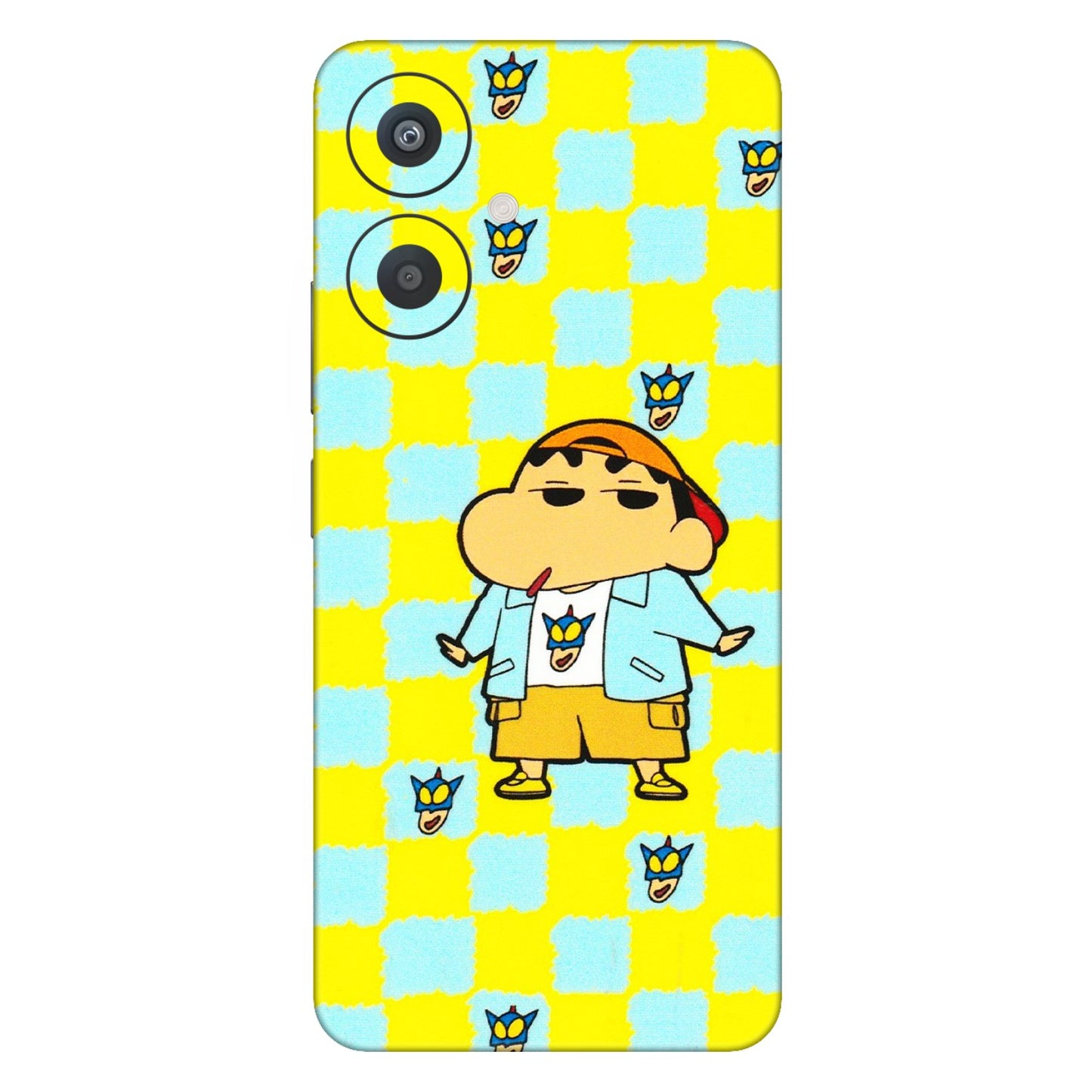 Xiaomi Redmi Phone Skins (All Models) - Yellow Blue Shinchan Cute - 3D Embossed Finish (L-221) Redmi 13C 5G