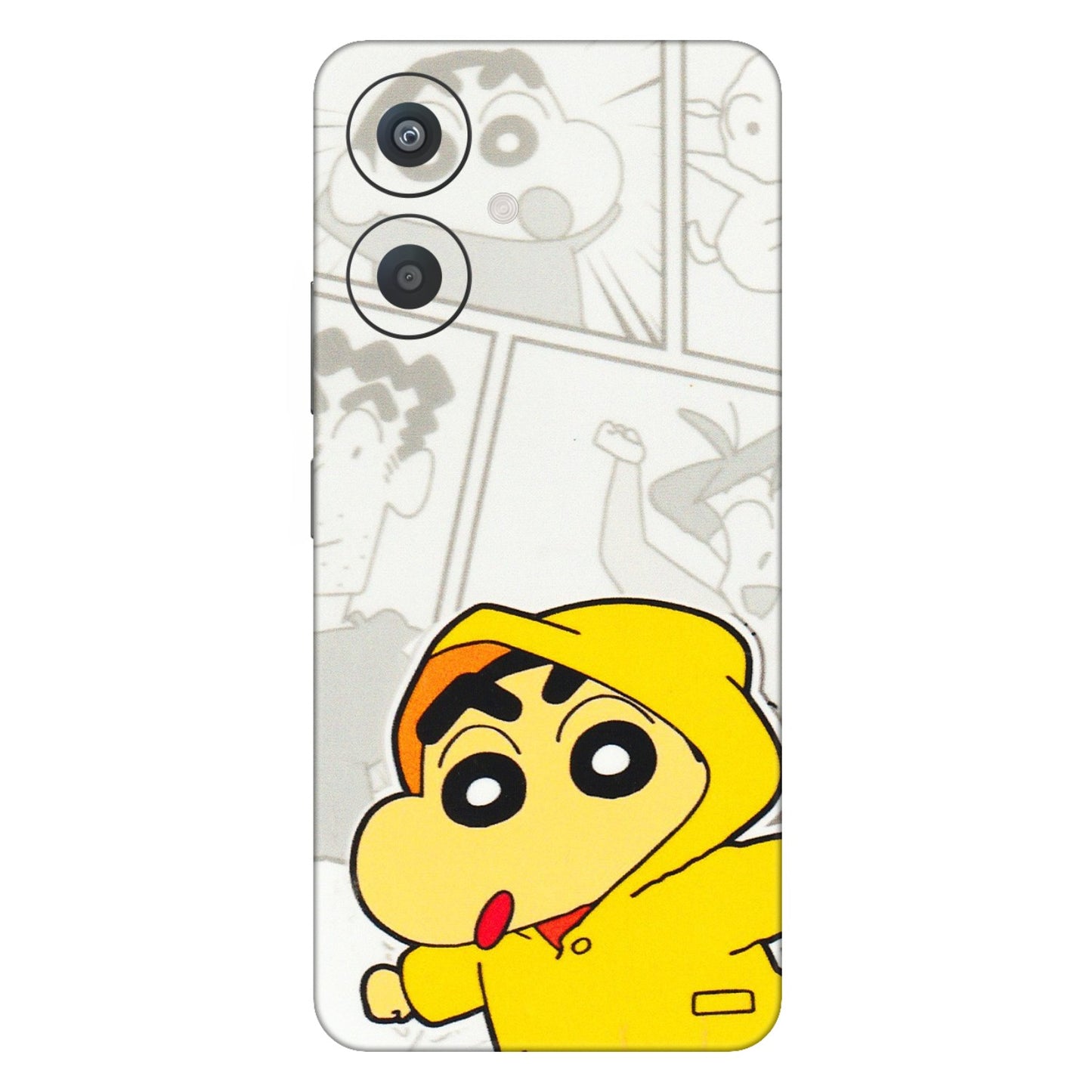 Xiaomi Redmi Phone Skins (All Models) - Yellow Shinchan Comic - 3D Embossed Finish (L-246) Redmi 13C 5G